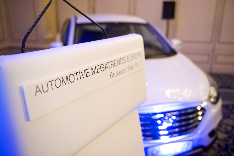 Automotive Megatrends Europe 2014 - podium and Hyundai ix35 Fuel Cell
