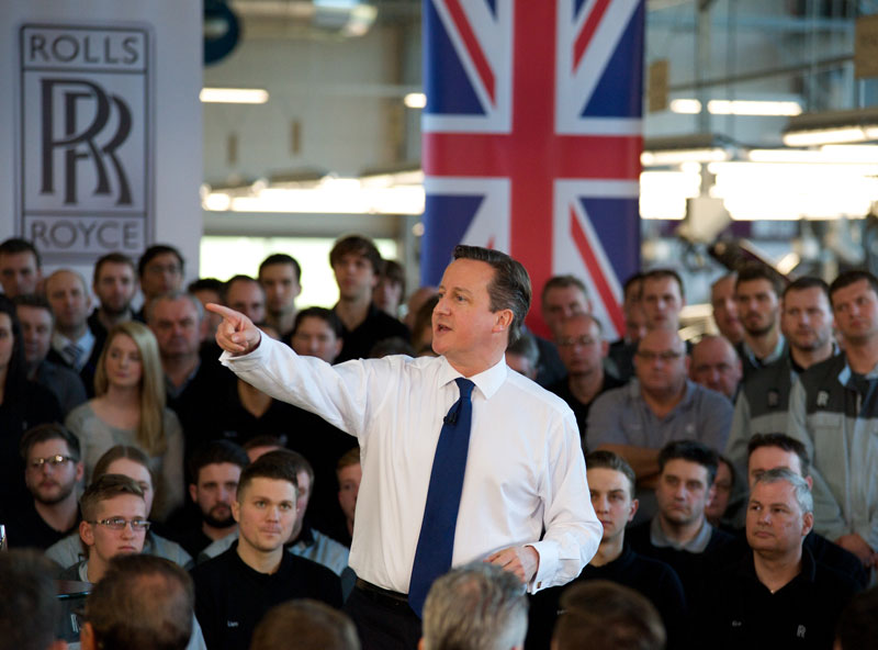 Prime Minister David Cameron visits the home of Rolls-Royce Motor Cars