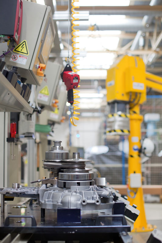 Hybrid transmission on prototype assembly line at Sint-Truiden Belgium