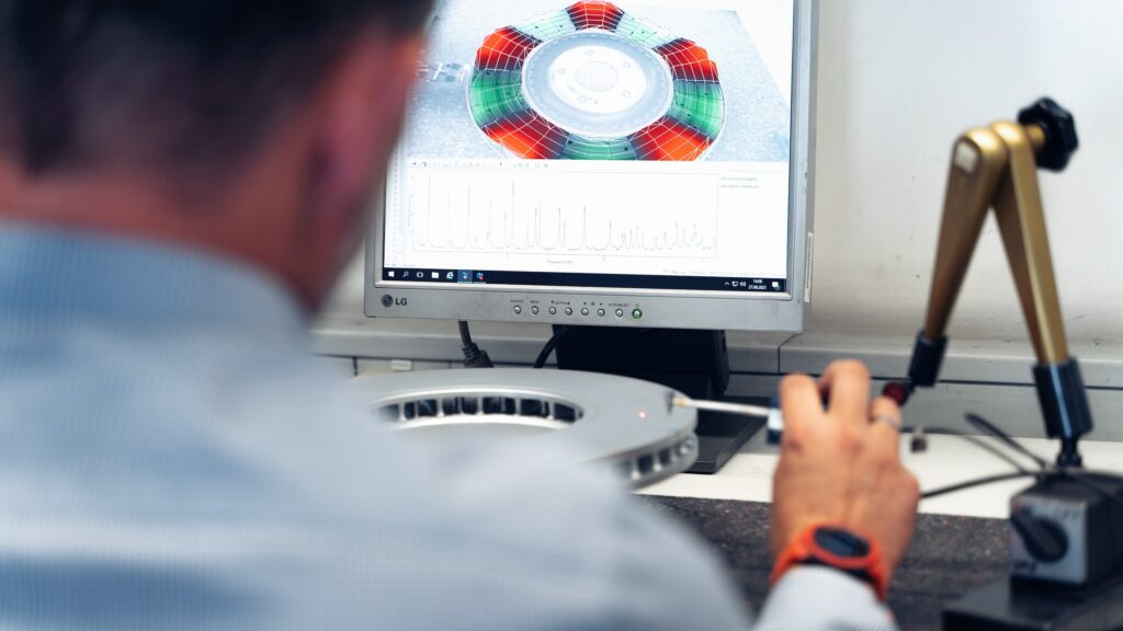 Noise, Vibration, Harshness testing on brake discs