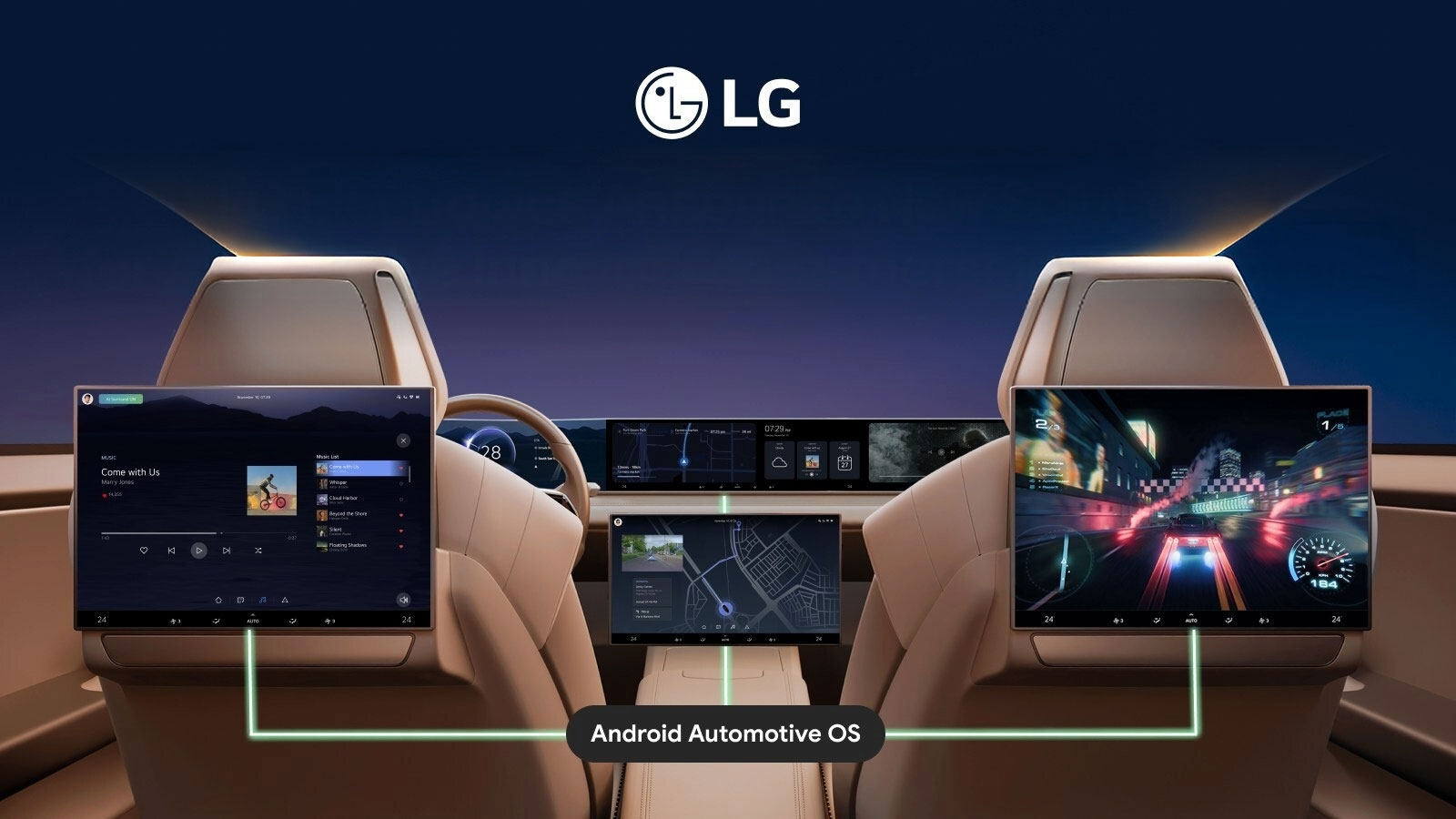 LG unveils single-SoC AAOS multi-display cockpit