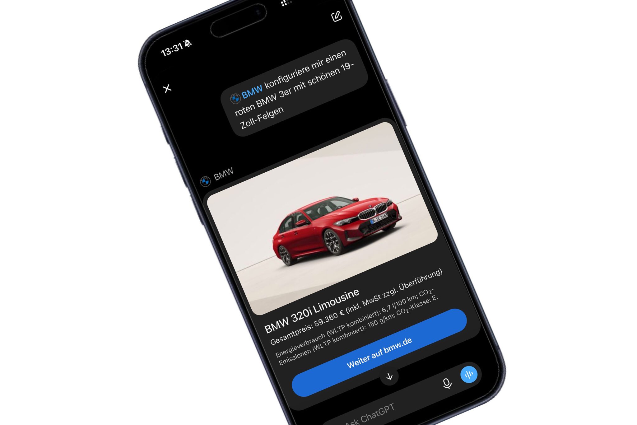 BMW brings vehicle configurator into ChatGPT dialogue
